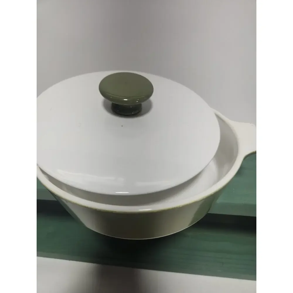 Vintage Corning Ware Avocado Green P-701-B 1 Qt Round Casserole Dish w/ Lid USA